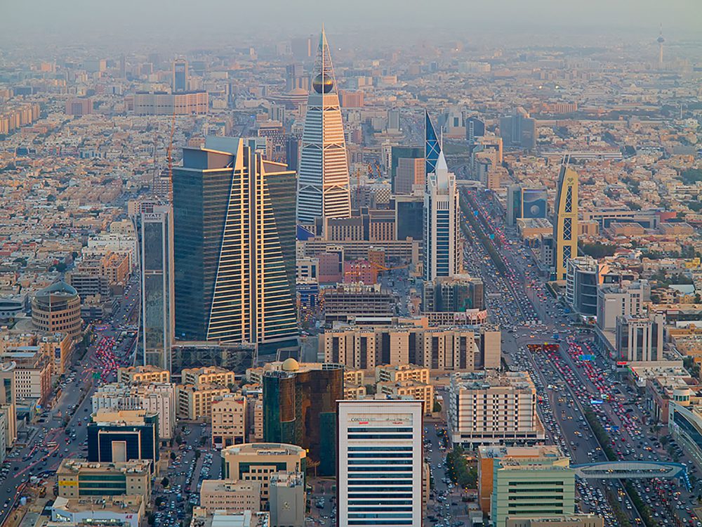 RIYADH FEBRUARY 29 Aerial view of Riyadh downtown on February